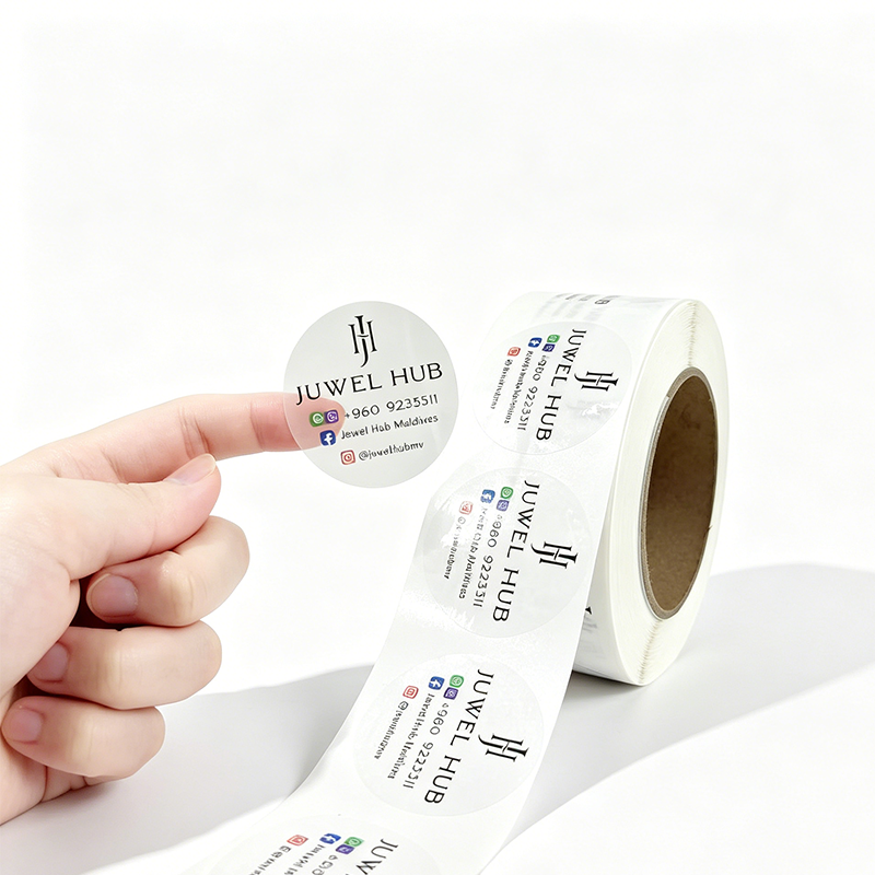 Clear BOPP Round Stickers on Rolls
