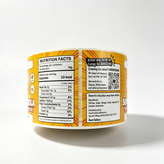 HD Printed Nutrition Facts Labels