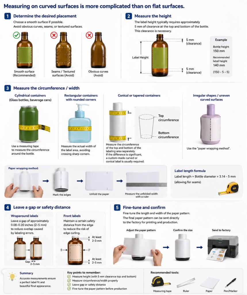 Sticker Size Measurement for CurvedIrregularly Shaped Bottles