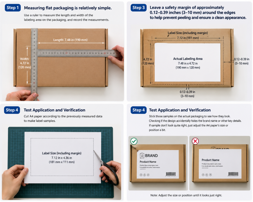 Sticker Size Measurement of Flat Packaging