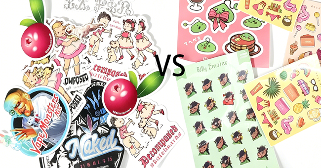 die cut vs kiss cut stickers