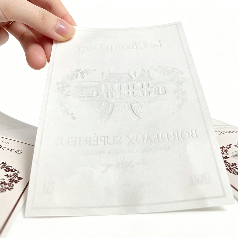 embossed wine label sticker