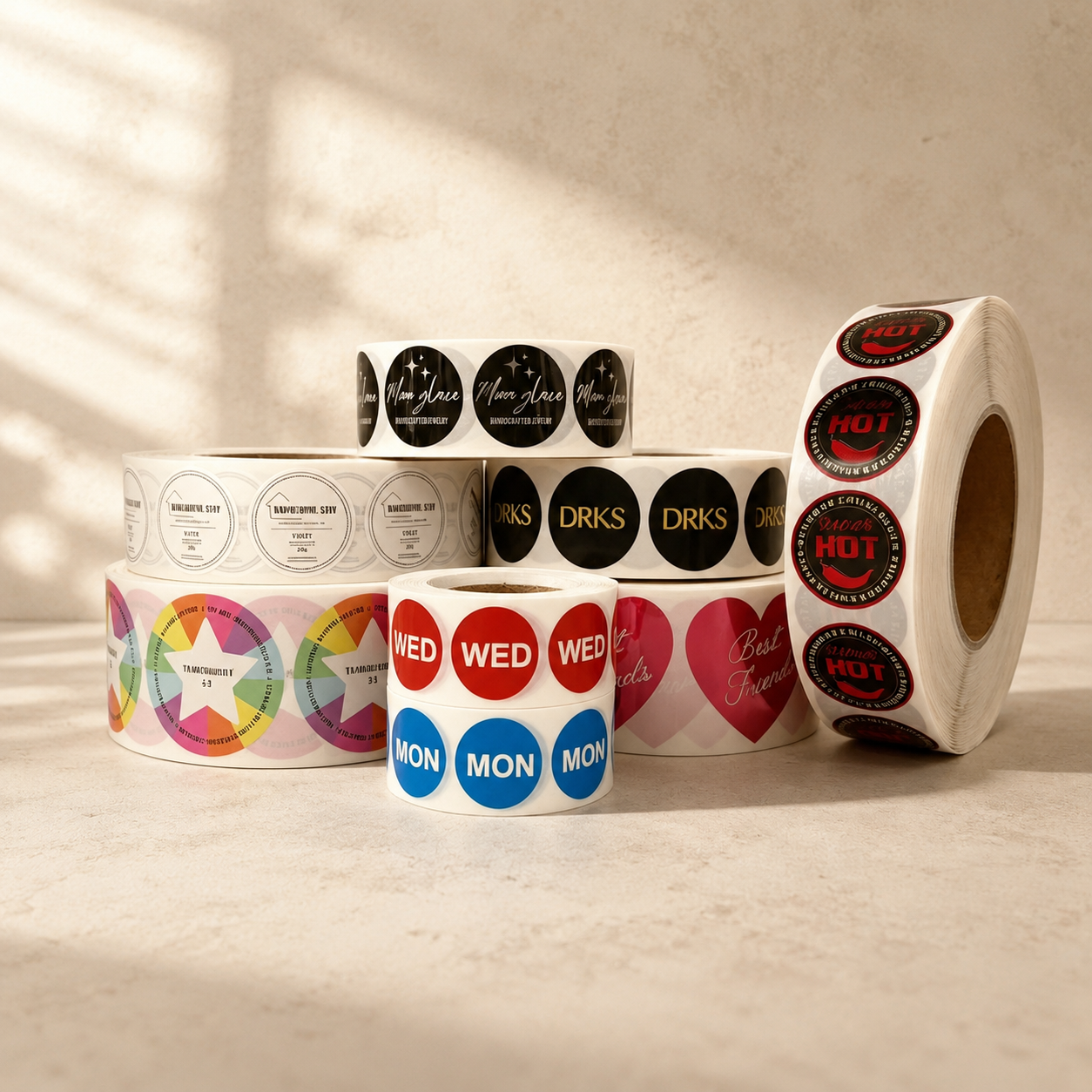 stickers on roll printing