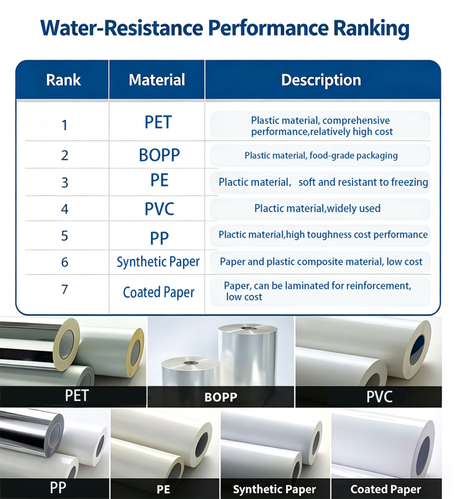 Water-resistant performance ranking