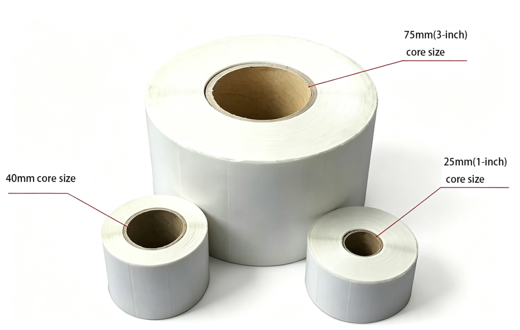 label roll core size