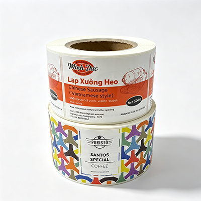 white BOPP food label