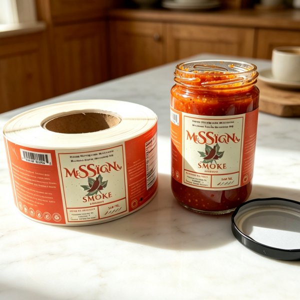 Custom chili sauce labels in daily using