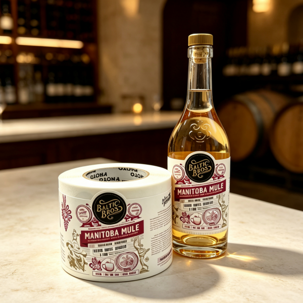 Custom pearlescent label Liquor labels