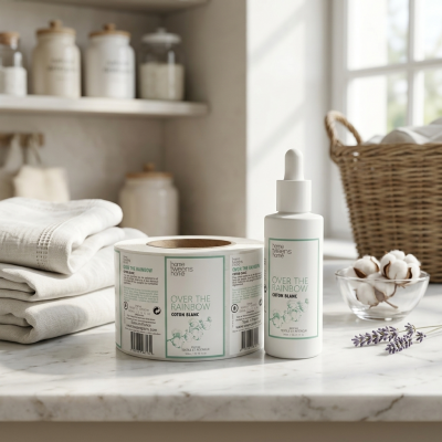 White cosmetic labels